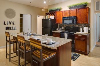 Contemporary cherry wood cabinets